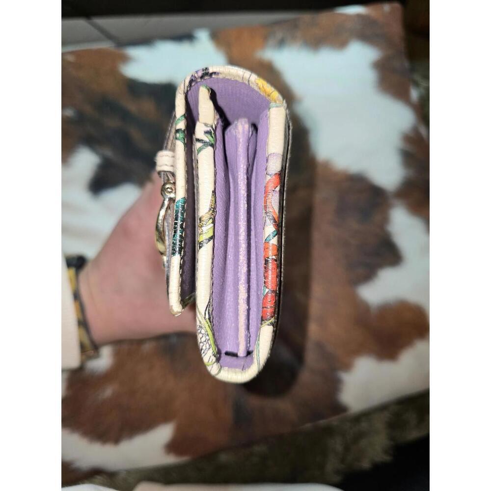 GUCCI Women's Long Wallet Nice Flora Leather White Used - Picture 8 of 10